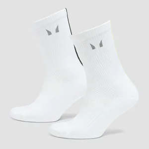 MP Stripe Running Socks (2 Pack) - Buttercream/Cloudy Green - Size UK 6-8