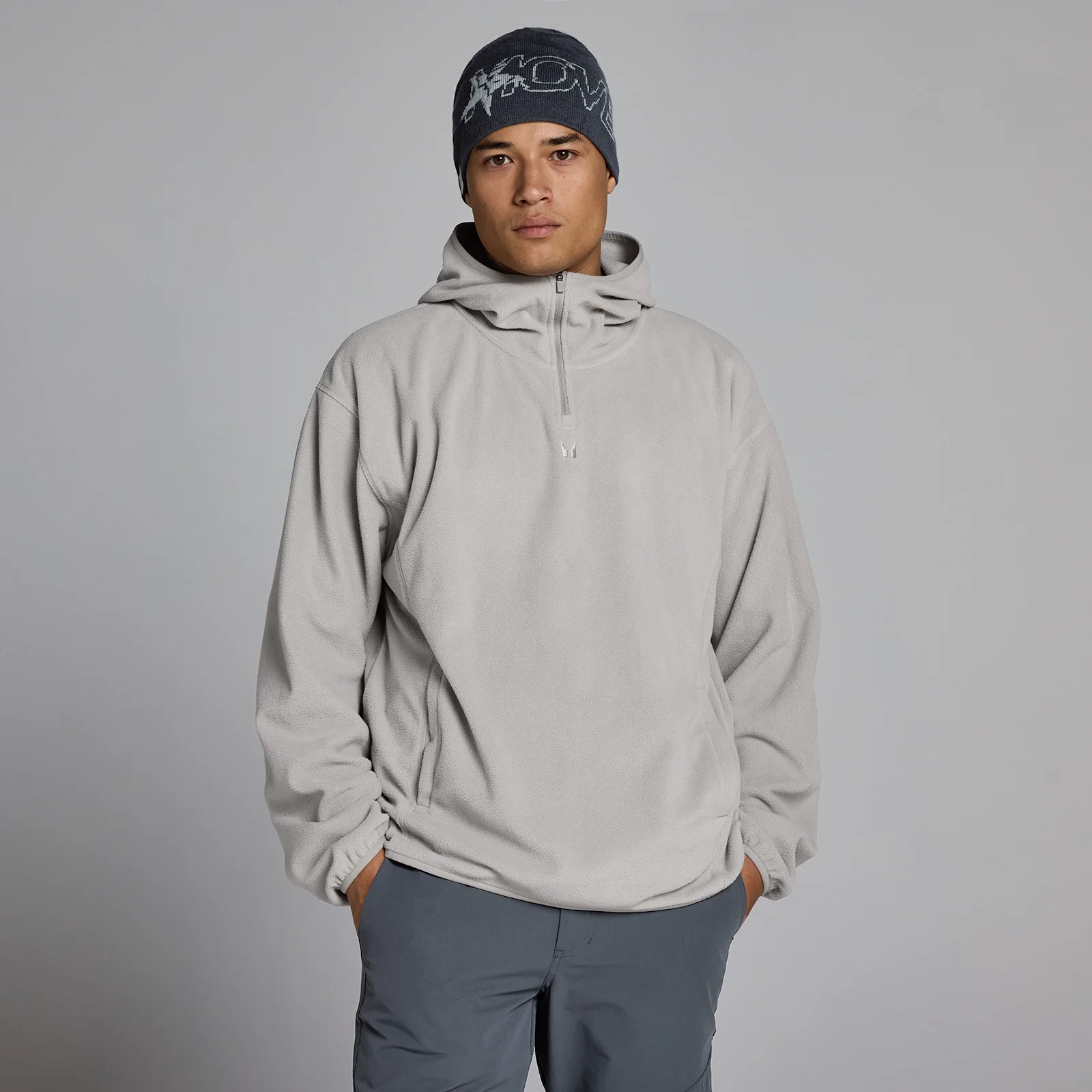 MP Men's Fleece 1/4 Zip Hoodie - Sustained Grey - XS Image 1