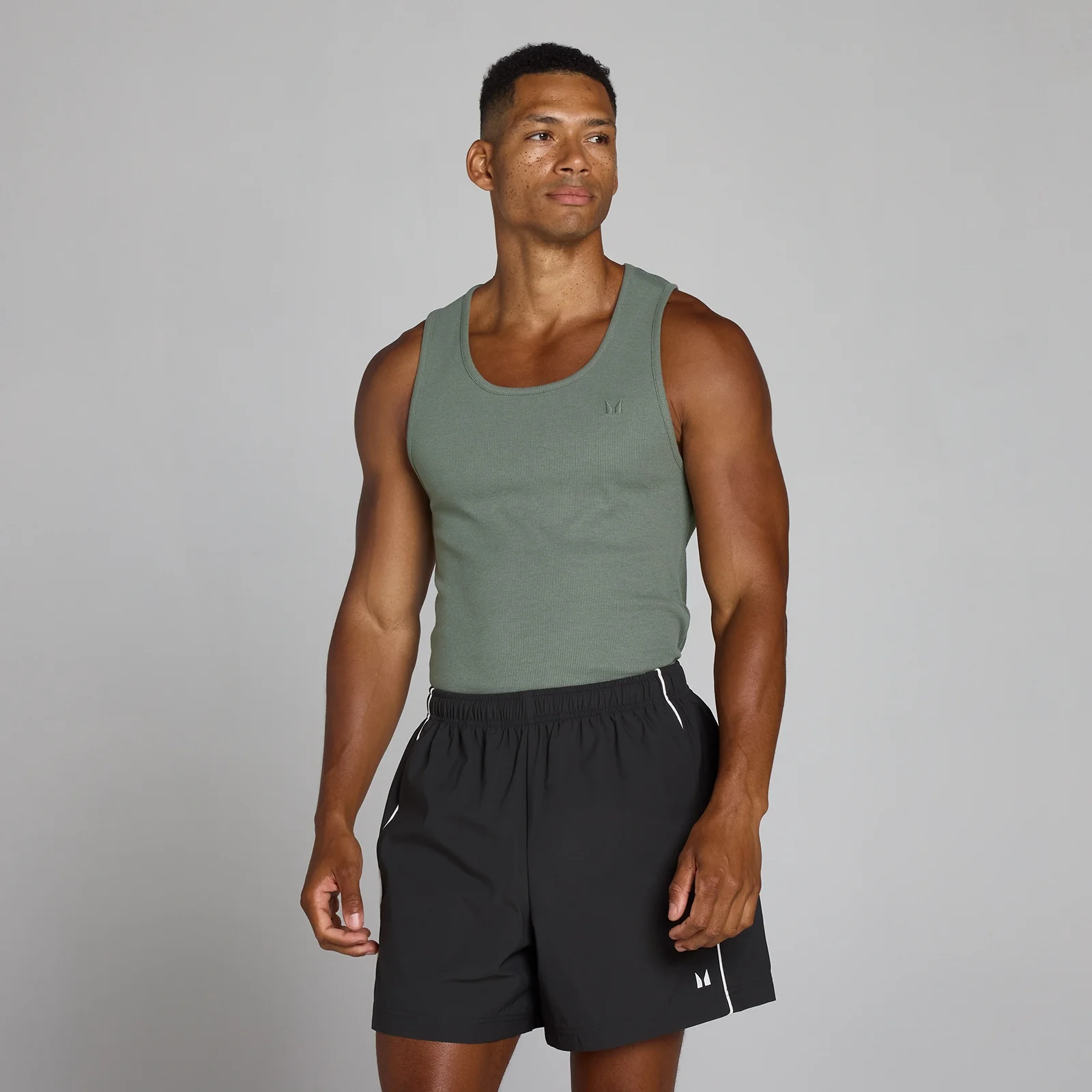 MP Men's Lift Ribbed Muscle Fit Tank - Gunmetal - L Image 1