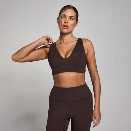 MP Women's SculptForm V-Neck Longline Sports Bra - Cocoa