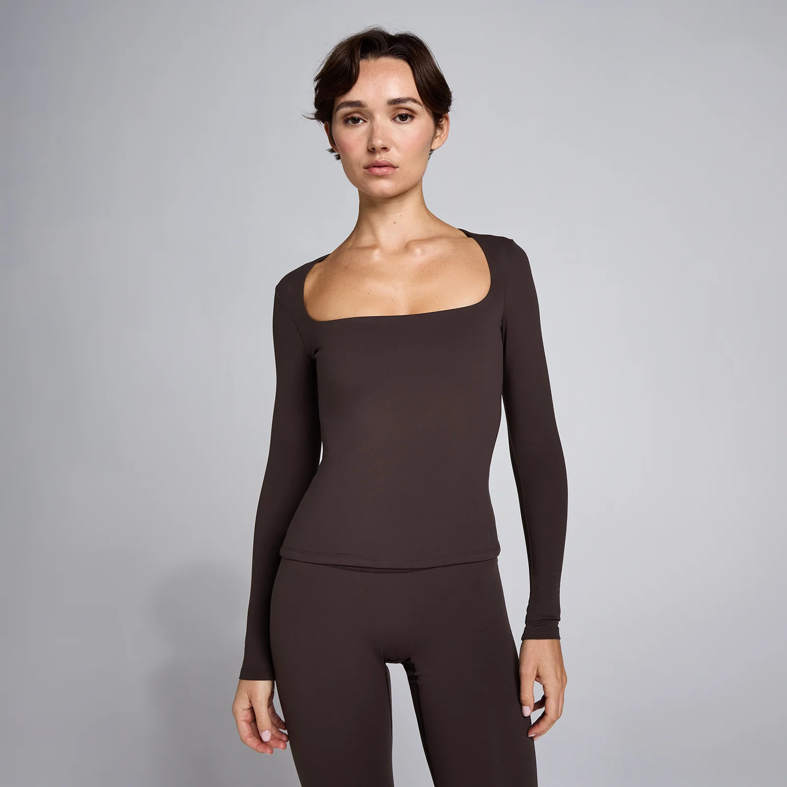 MP Women's SculptForm Square Neck Long Sleeve Top - Cocoa - M Image 1
