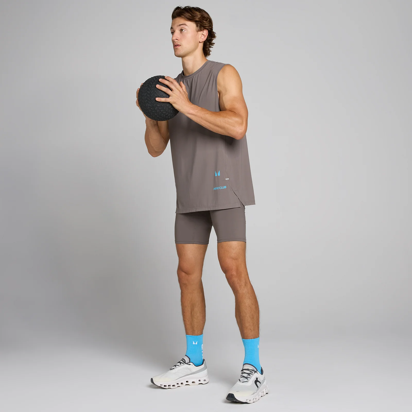 MP Men's Hybrid Half Tight Shorts - Ash Grey - XS Image 3
