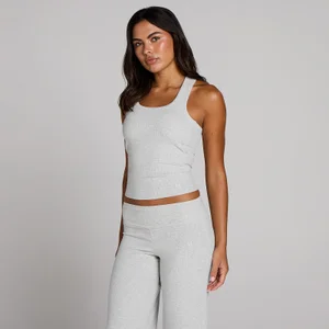 MP Women's Ribbed Tank Top With Built in Bra - Grey Marl - Size S