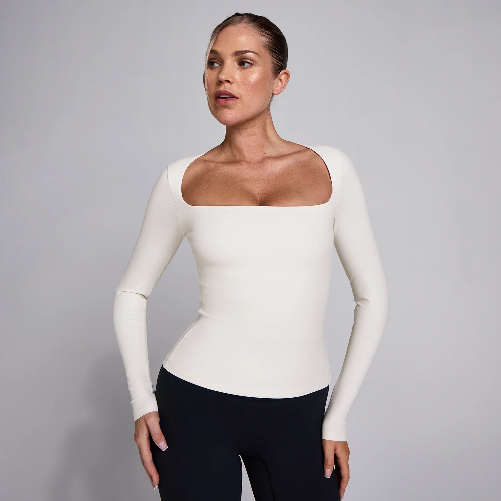 MP Women's SculptForm Square Neck Long Sleeve Top - Pearl - M Image 1