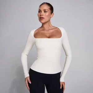 MP Women's SculptForm Square Neck Long Sleeve Top - Pearl - Size M