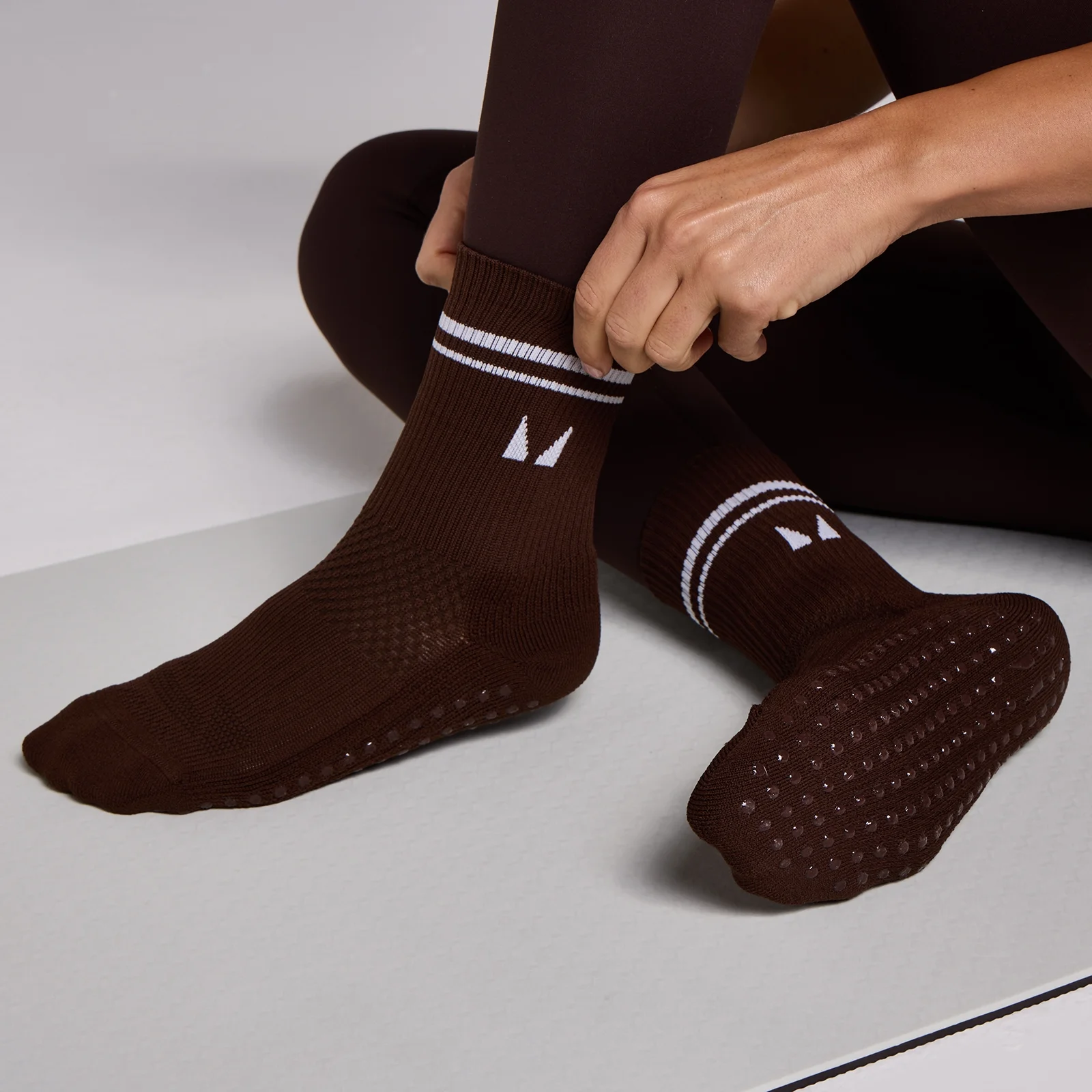 MP Pilates Socks (2 Pack) - Cocoa/Pearl - UK 2-5 Image 4