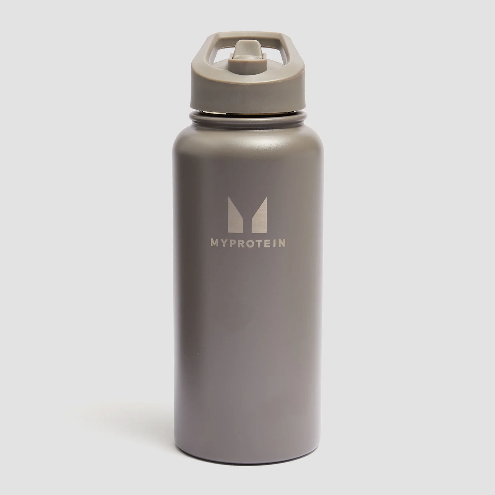 Myprotein Recycled Metal Flip Straw Bottle 1L - Dark Truffle Image 1