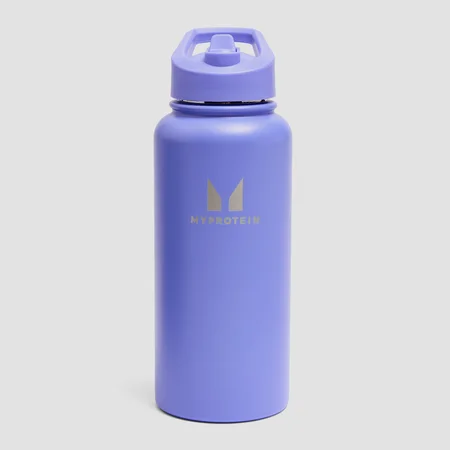Myprotein Recycled Metal Flip Straw Bottle 1L - Power Indigo