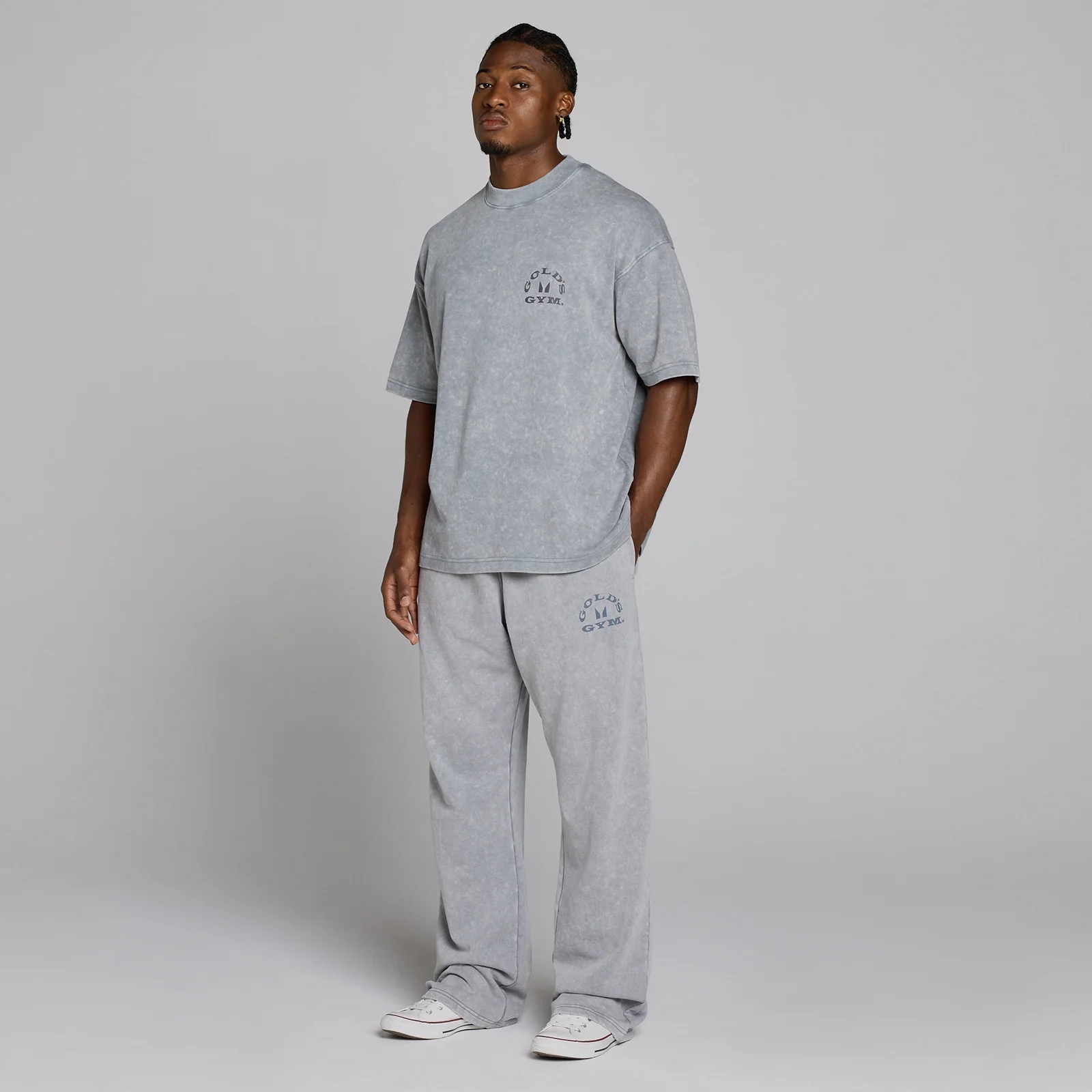 MP X Gold's Men's Washed Graphic Oversized Joggers - Steel Blue - L Image 5